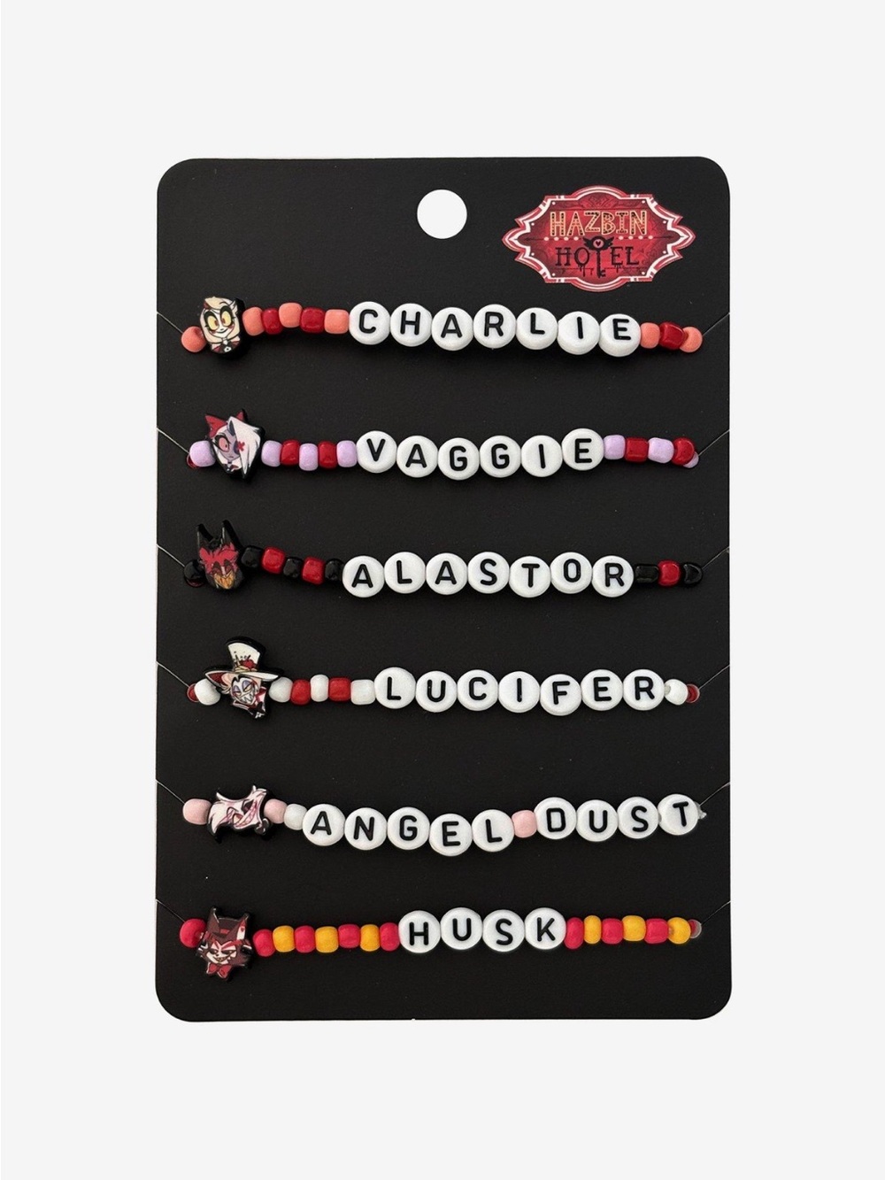Hazbin Hotel Characters Beaded Bracelet Set Hot Topic